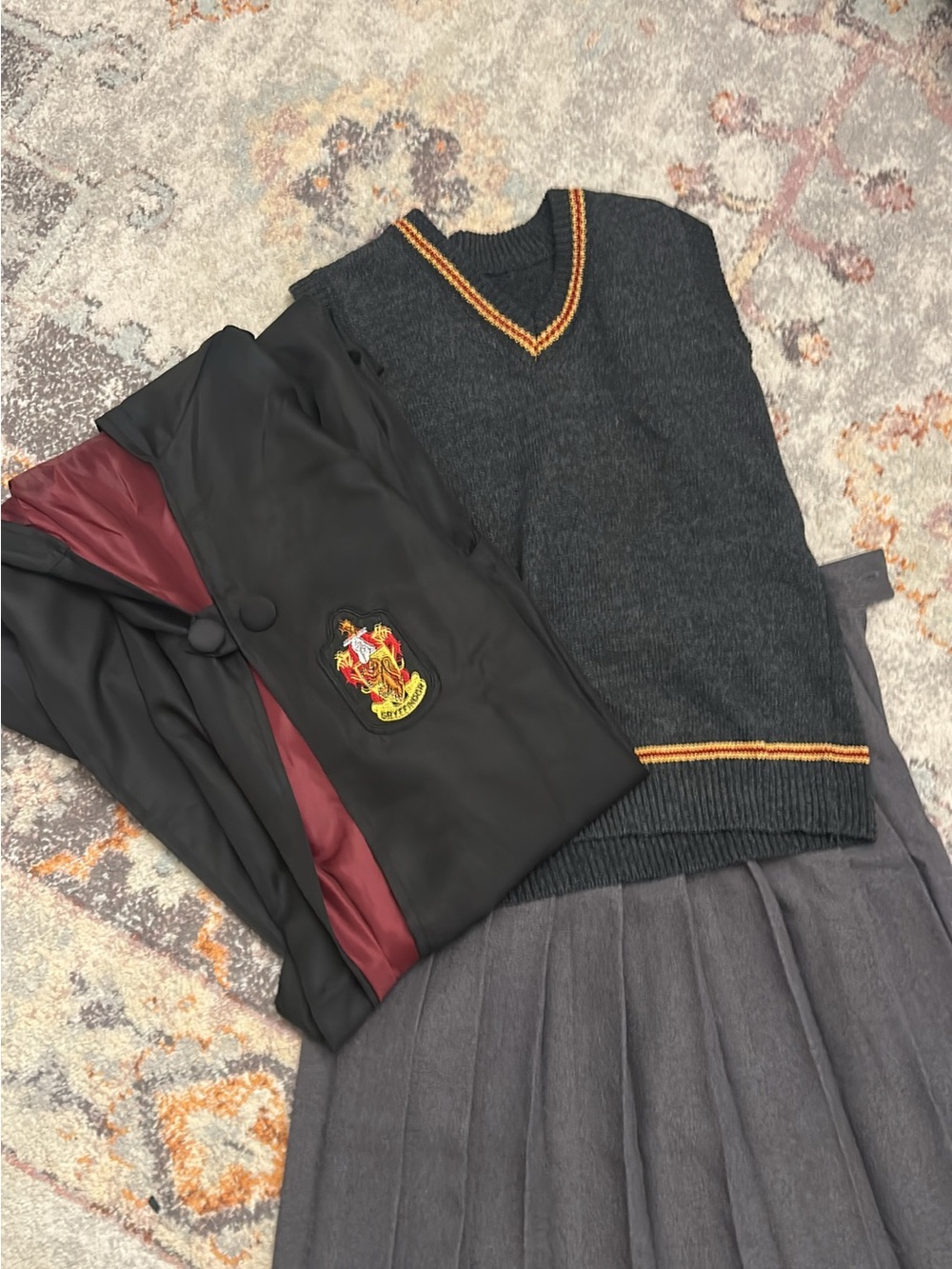 Gryffindor-Inspired Kids Costume Set - Black, Gray & Maroon